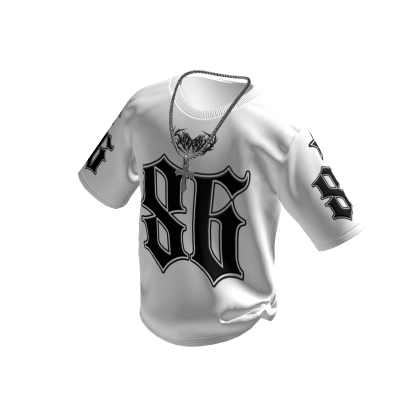 White OS 86 Svddenly T-Shirt w/ Cross Chain