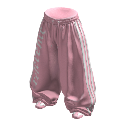 Pink baggy track pants