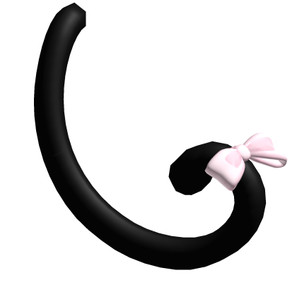 cutecore black cat neko tail w pink bow