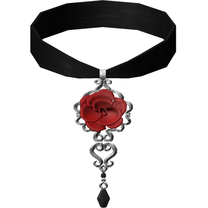 Vampire Rose Silver Choker