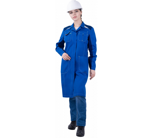 Халат ТУРБО SAFETY летний, василек-синий, женский