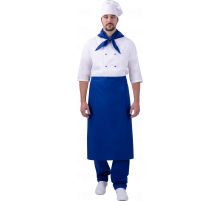 Костюм ШЕФ-ПОВАР, белый-василек