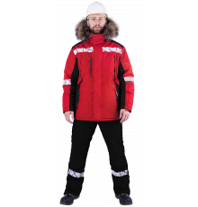 Куртка ХАЙ-ТЕК SAFETY зимняя, красный-черный