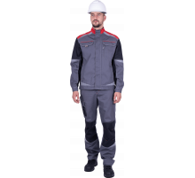 Куртка ТУРБО SAFETY летняя, серый-черный-красный