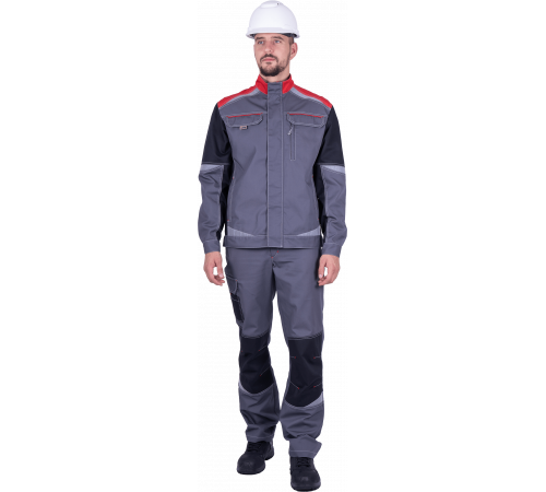 Куртка ТУРБО SAFETY летняя, серый-черный-красный