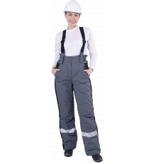 Брюки ХАЙ-ТЕК SAFETY зимние, серый-черный, женские