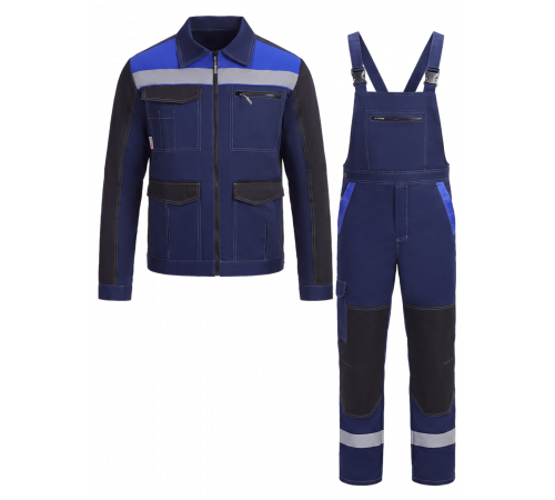 Костюм ProfLineBase-2 (тк.Твил,210) п/к, т.синий/черный/васильковый в Евпатории