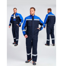 Костюм Бриготек-2 СОП (тк.Смесовая,260) п/к, т.синий/васильковый
