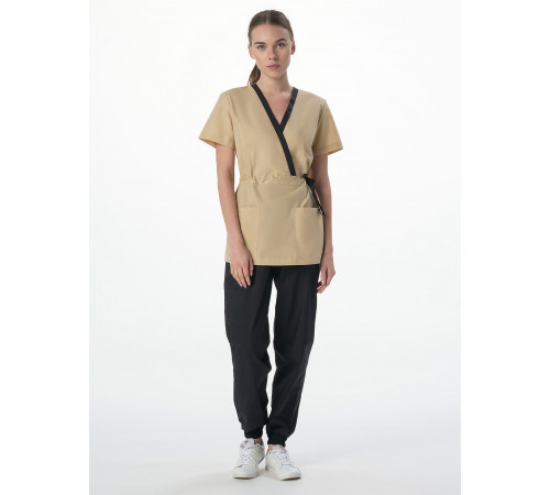 Костюм женский MedLine Арина (тк.Смесовая,120), черный/бежевый в Щелкино