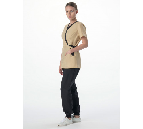 Костюм женский MedLine Арина (тк.Смесовая,120), черный/бежевый в Щелкино