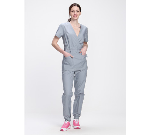 Костюм женский MedLine Марина (тк.Коттон-Рич,130), серый в Саках