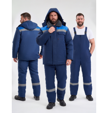 Костюм зимний Квайл-2 СОП  (тк.Смесовая,210) п/к, т.синий/васильковый