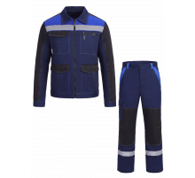 Костюм ProfLineBase-1 (тк.Твил,210) брюки, т.синий/черный/васильковый