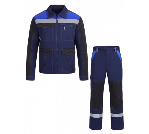 Костюм ProfLineBase-1 (тк.Твил,210) брюки, т.синий/черный/васильковый в Армянске
