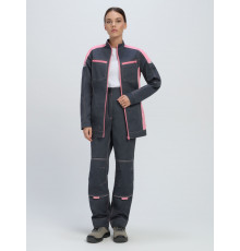 Костюм женский ProfLineSpecialist-1 (тк.Смесовая,240) брюки, серый/розовый