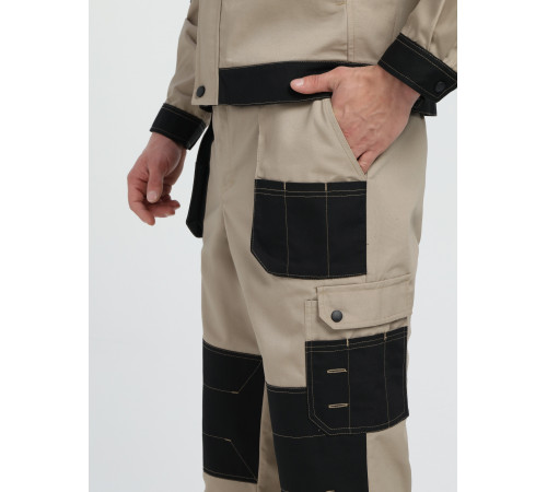 Костюм Вестгард-1 (тк.Канвас,260) брюки, бежевый/черный в Керчи