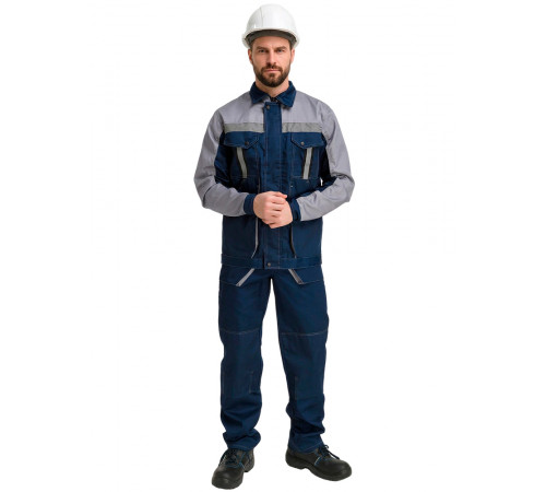 Костюм рабочий мужской летний RONTA KS806 с брюками темно-синий, серый
