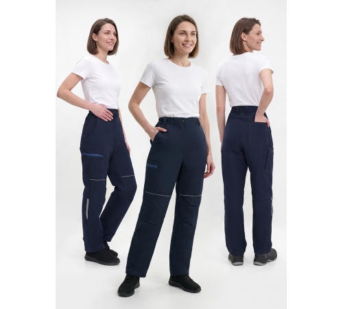 Брюки женские ProfLineSpecialist (тк.Смесовая,240), т.синий/васильковый в Евпатории