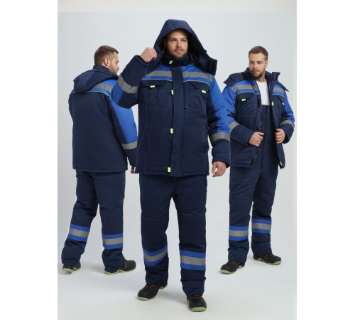Костюм зимний Бивек-2 СОП (тк.Смесовая,210) пк, т.синий/васильковый/лимонный в Херсоне