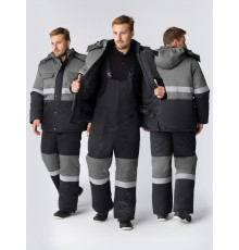 Костюм зимний Нордхард-2 СОП (тк.Смесовая,250) п/к, черный/серый