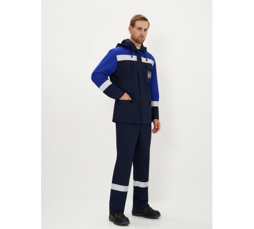Костюм антистатический Алиот-1 (тк.Смесовая,250 МВО) брюки, т.синий/васильковый в Евпатории