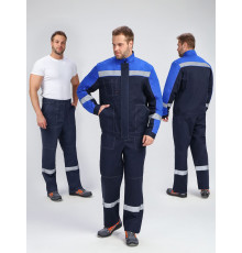 Костюм Бриготек-1 СОП (тк.Смесовая,260) брюки, т.синий/васильковый