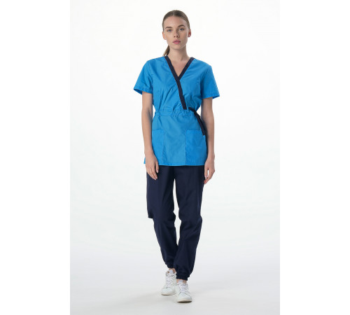 Костюм женский MedLine Арина (тк.Смесовая,120), т.синий/ярко-голубой в Севастополе