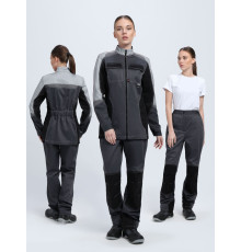 Костюм женский Вектрон-1 (тк.Смесовая,240) брюки, т.серый/св.серый/черный