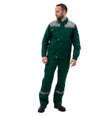 Костюм мужской Фаворит NEW, (кур+пк), цв.зелен.+сер.