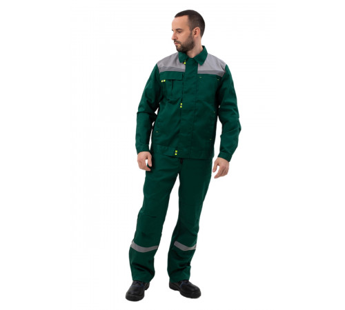 Костюм мужской Фаворит NEW, (кур+пк), цв.зелен.+сер. в Алупке