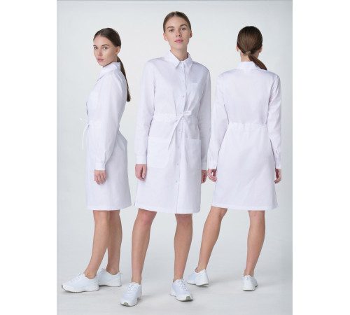Халат женский Сансара-001 (тк.Смесовая,160) MedLine, белый в Евпатории