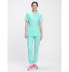 Костюм женский хирургический MedLine (тк.Стрейч,120), мятный