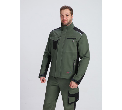 Костюм ProfLineLeader-1 (тк.Хлопок/Спандекс,260) брюки, хаки/черный в Донецке
