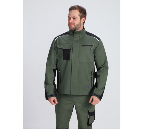 Костюм ProfLineLeader-1 (тк.Хлопок/Спандекс,260) брюки, хаки/черный в Донецке