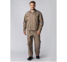 Костюм Кос_021 (тк.Саржа,250) брюки, бежевый/коричневый