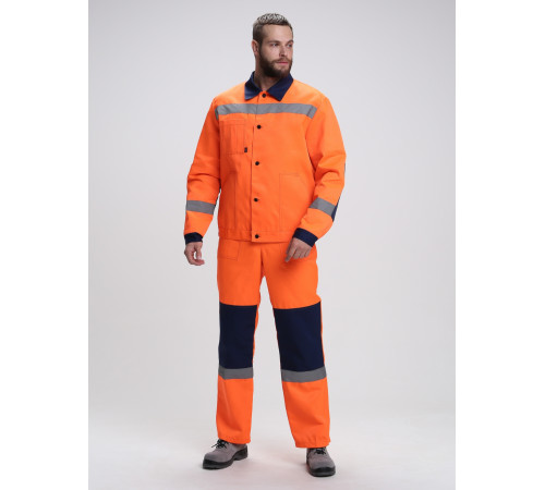 Костюм сигнальный Лигор-2 СОП (тк.Смесовая,210) п/к, оранжевый/т.синий в Феодосии