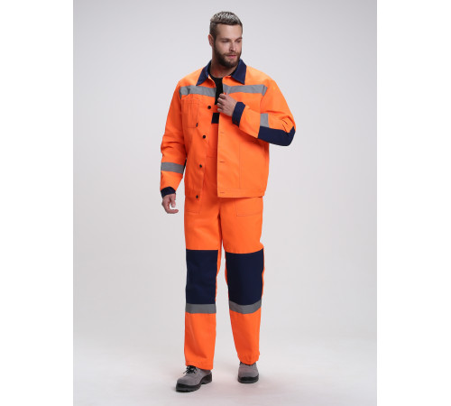 Костюм сигнальный Лигор-2 СОП (тк.Смесовая,210) п/к, оранжевый/т.синий в Феодосии