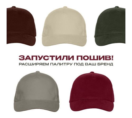 Бейсболка STAN 5 клиньев хлопок 280,03, Синий (16)