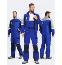 Костюм Вектрон-2 (тк.Смесовая,240) п/к, васильковый/т.синий/серый