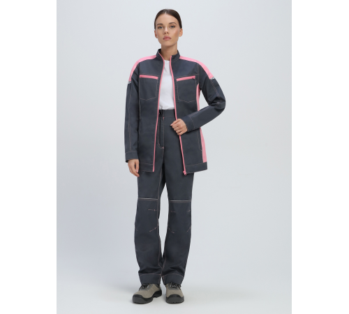 Куртка женская ProfLineSpecialist (тк.Смесовая,240), серый/розовый в Ялте