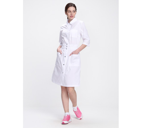 Халат женский 004 (тк.Смесовая,120) MedLine, белый в Симферополе