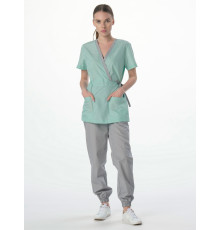 Костюм женский MedLine Арина (тк.Смесовая,120), серый/мятный