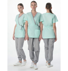 Костюм женский MedLine Арина (тк.Смесовая, 120), серый/мятный