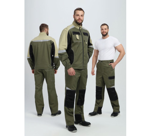 Костюм Вектрон-1 (тк.Смесовая МВО,240) брюки, хаки/черный/бежевый в Херсоне