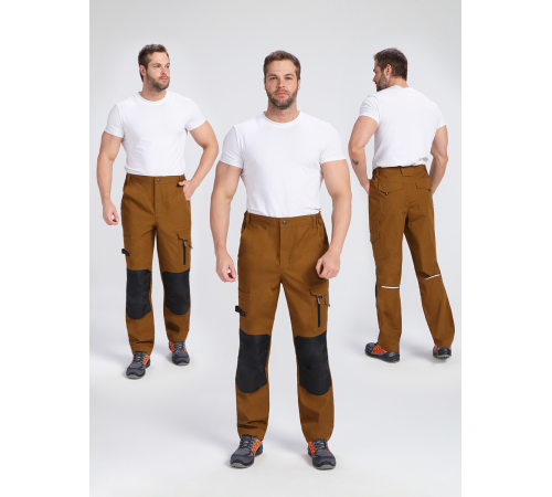 Брюки ProfLineSpecialist (тк.РипСтоп,240), коричневый/черный в Алупке