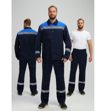 Костюм Лигор-1 СОП (тк.Саржа,250) брюки, т.синий/васильковый