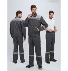 Костюм Лигор-1 СОП (тк.Смесовая,210) брюки, т.серый/св.серый