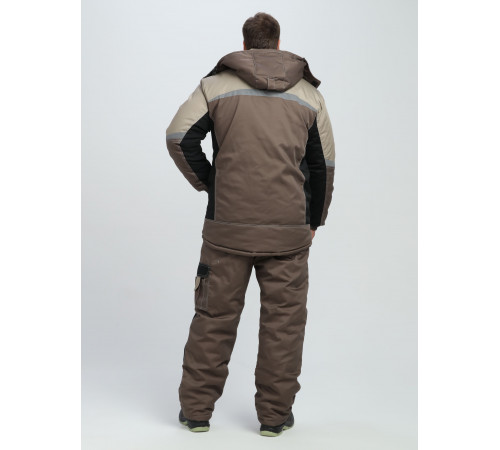 Костюм зимний Вектрон-1 (тк.Смесовая,240) брюки, коричневый/черный/бежевый в Евпатории
