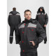 Куртка зимняя укороченная Флофт Премиум (тк.Смесовая,240), т.серый/св.серый/красный в Алупке