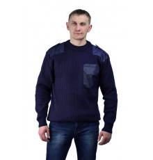 Джемпер форменный т-синий с накладками